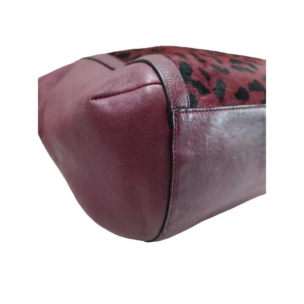 Coach Park Haircalf Leather Turn lock Pocket Large Hobo F24662 Oxblood Burgundy